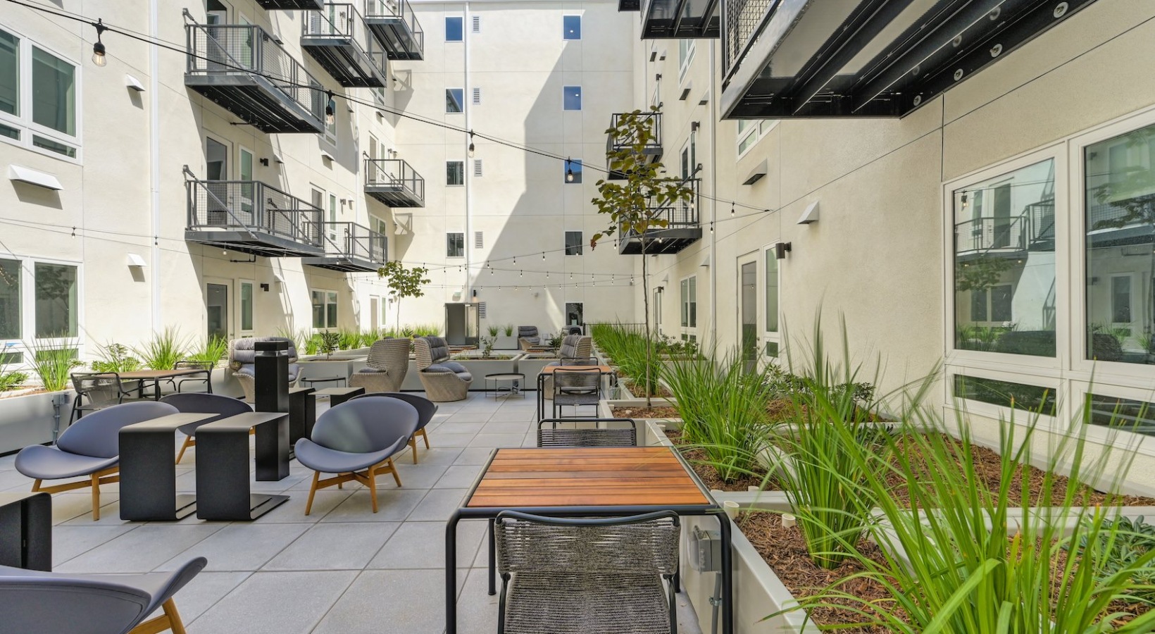 Enjoy our resident-only features a spacious courtyard with tables and chairs