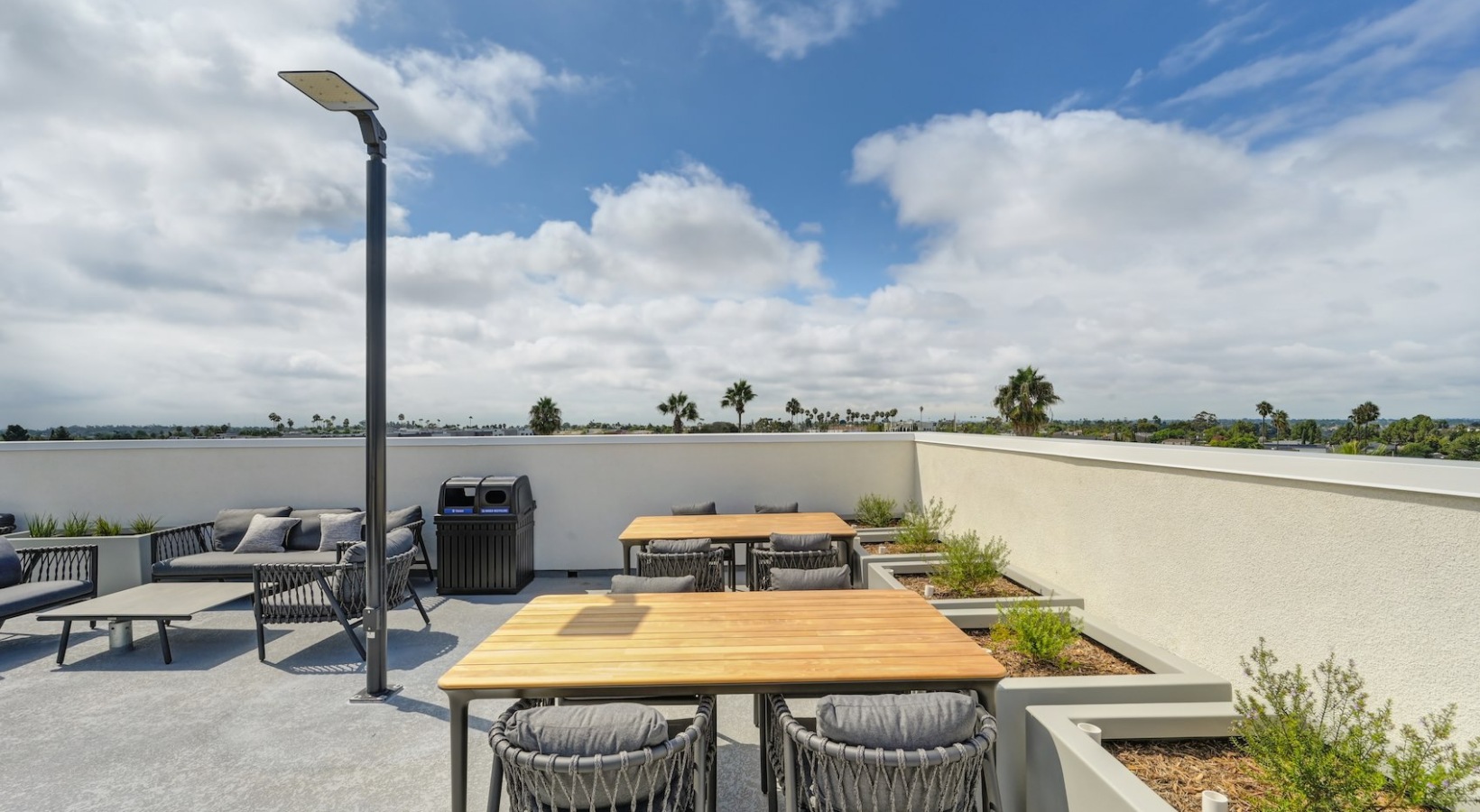 Everything within reach a rooftop sitting area