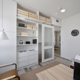 spacious room with natural lighting